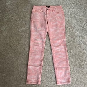 Kate Spade Saturday Let Loose Skinny Tie Dye Jeans in Light Coral Sunset